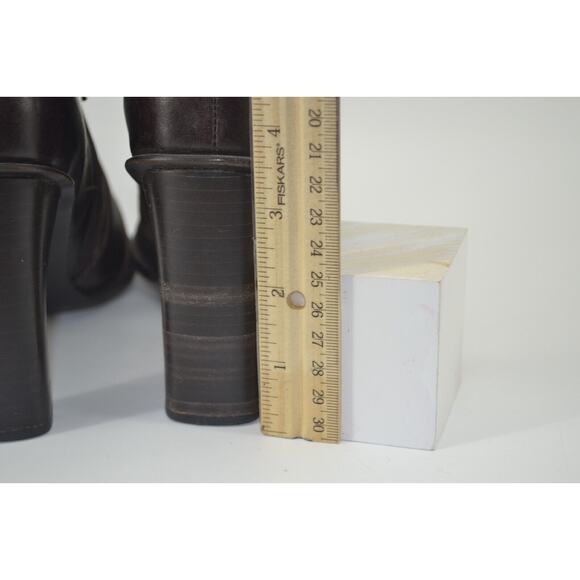 Sibyl Vane Booties Brown Leather Handmade Boot Pointed Toe Side Zipper Size 9 - Picture 8 of 12